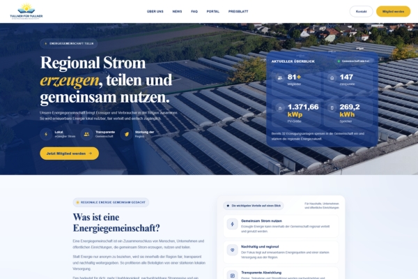 Tullner Energiegemeinschaft Website